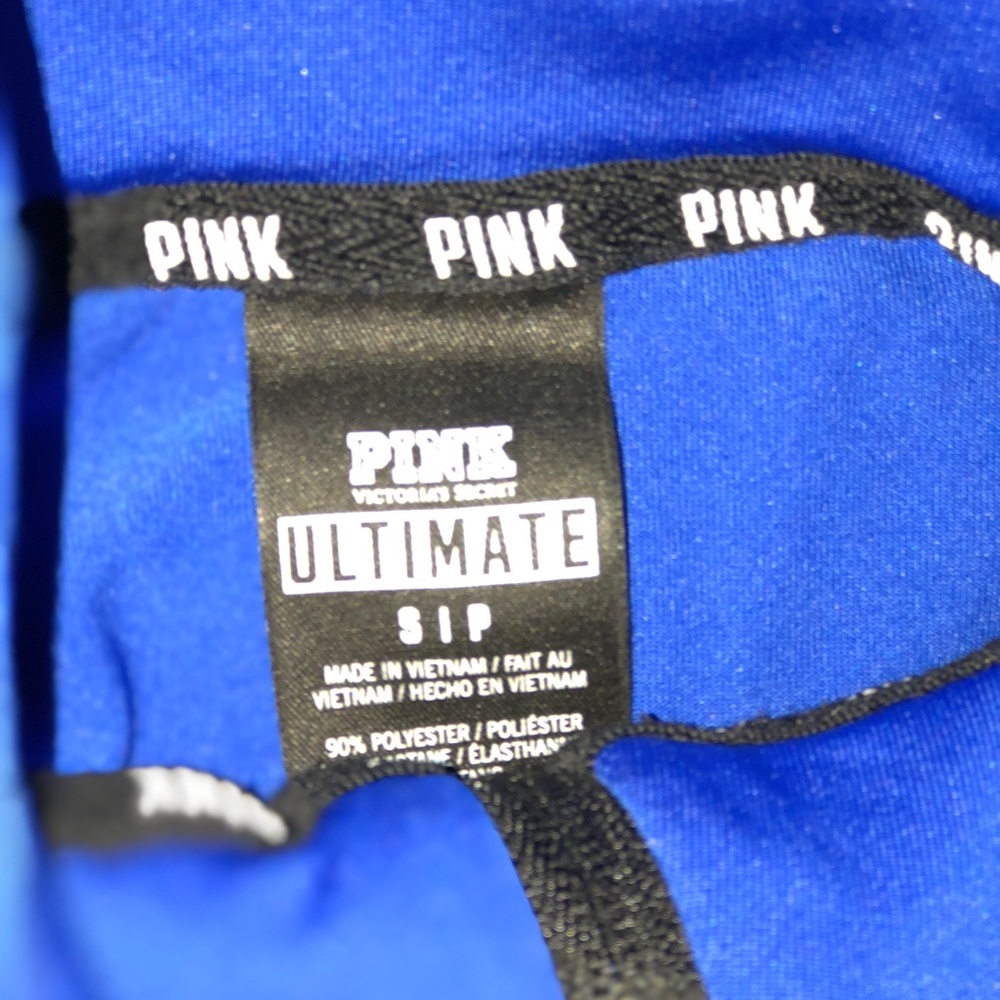 Pink half zip royal blue long sleeve